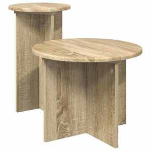 vidaXL Set măsuțe laterale 2 pcs Stejar Sonoma Lemn prelucrat imagine
