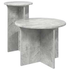 vidaXL Set măsuțe laterale 2 pcs Gri Beton Lemn prelucrat imagine