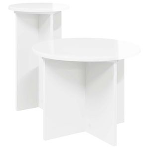 vidaXL Set măsuțe laterale 2 pcs Alb foarte lucios Lemn prelucrat imagine