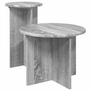 vidaXL Set măsuțe laterale 2 pcs Sonoma gri Lemn prelucrat imagine