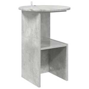vidaXL Masă laterală Gri Beton Ø 39, 5 x 55 cm Lemn prelucrat imagine