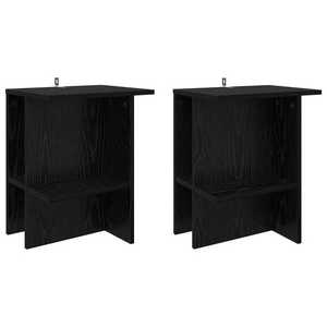 vidaXL Masă de cafea 2 pcs Stejar Negru 40 x 30 x 49 cm Lemn prelucrat imagine