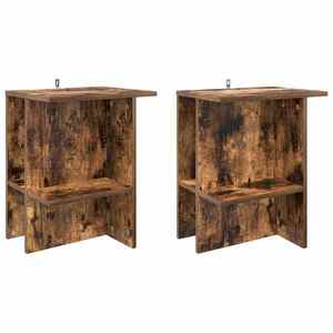 vidaXL Masă de cafea 2 pcs Stejar fumuriu 40 x 30 x 49 cm imagine