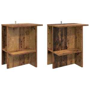 vidaXL Masă de cafea 2 pcs Lemn vechi 40 x 30 x 49 cm Lemn prelucrat imagine