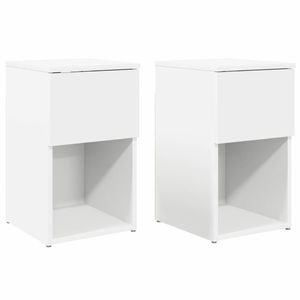vidaXL Dulap de pat 2 pcs Alb 29 x 31, 5 x 49 cm Lemn prelucrat imagine