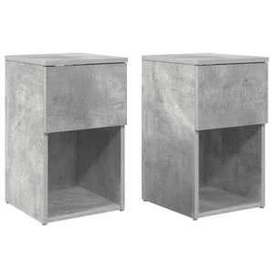 vidaXL Dulap de pat 2 pcs Gri Beton 29 x 31, 5 x 49 cm Lemn prelucrat imagine
