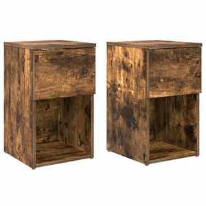 vidaXL Dulap de pat 2 pcs Stejar fumuriu 29 x 31, 5 x 49 cm imagine