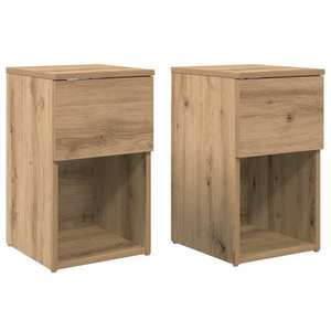 vidaXL Dulap de pat 2 pcs Stejar Artizanal 29 x 31, 5 x 49 cm imagine