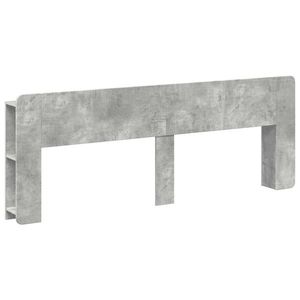 vidaXL Tablă de pat cu sertar cu depozitare Gri Beton Lemn prelucrat imagine