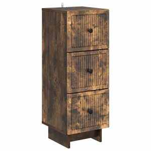 vidaXL Dulap cu sertare Stejar fumuriu 33 x 34, 5 x 90 cm imagine