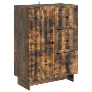 vidaXL Bufet cu sertar Stejar fumuriu 66 x 34, 5 x 90 cm Lemn prelucrat imagine