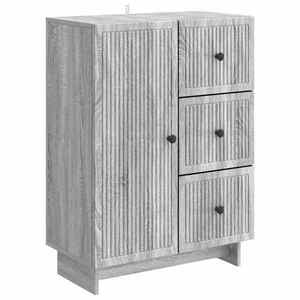vidaXL Bufet cu sertar Sonoma gri 66 x 34, 5 x 90 cm Lemn prelucrat imagine