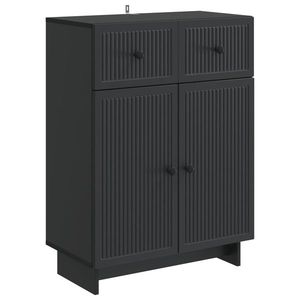 vidaXL Bufet cu sertar Negru 66 x 34, 5 x 90 cm Lemn prelucrat imagine