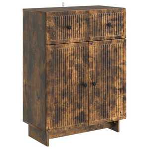vidaXL Bufet cu sertar Stejar fumuriu 66 x 34, 5 x 90 cm Lemn prelucrat imagine