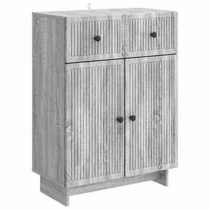 vidaXL Bufet cu sertar Sonoma gri 66 x 34, 5 x 90 cm Lemn prelucrat imagine