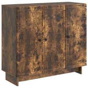 vidaXL Bufet Stejar fumuriu 89 x 34, 5 x 80 cm Lemn prelucrat imagine