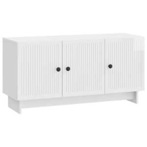 vidaXL Cabinet TV Alb foarte lucios 99 x 34, 5 x 50 cm Lemn prelucrat imagine
