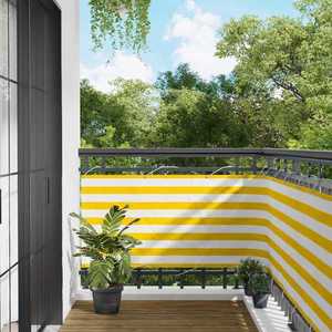 vidaXL Ecran de balcon Galben și alb 75 x 200 cm imagine