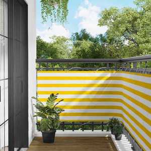 vidaXL Ecran de balcon Galben și alb 100 x 200 cm Material Oxford imagine