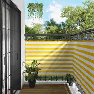 vidaXL Ecran de balcon Galben și alb 110 x 600 cm Material Oxford imagine