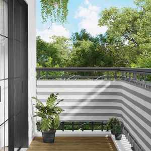 vidaXL Ecran de balcon Gri deschis și alb. 75 x 700 cm imagine