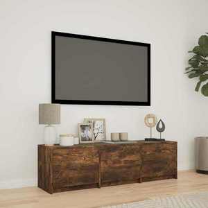 vidaXL Mobilier TV cu LED cu LED Stejar Afumat 140 x 34 x 40 cm imagine