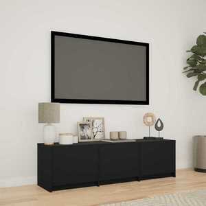 vidaXL Mobilier TV cu LED cu LED Negru 140 x 34 x 40 cm Lemn prelucrat imagine
