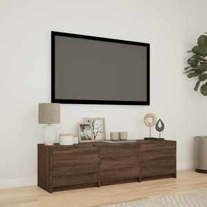 vidaXL Mobilier TV cu LED Stejar maro 140 x 34 x 40 cm Lemn prelucrat imagine