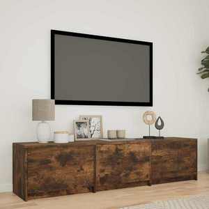 vidaXL Mobilier TV cu LED cu LED Stejar Afumat 165 x 34 x 40 cm imagine