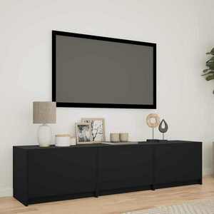 vidaXL Mobilier TV cu LED cu LED Negru 165 x 34 x 40 cm Lemn prelucrat imagine