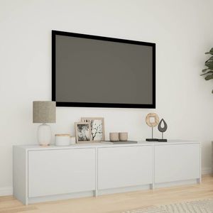 vidaXL Mobilier TV cu LED cu LED Alb 165 x 34 x 40 cm Lemn prelucrat imagine