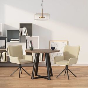 vidaXL Scaune de bucătărie pivotante, 2 buc., crem, catifea imagine