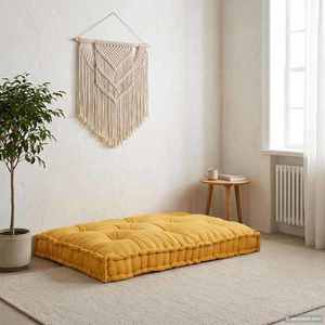 vidaXL Perna pentru canapea pe palet Galben 120 x 80 x 12 cm Țesătură imagine
