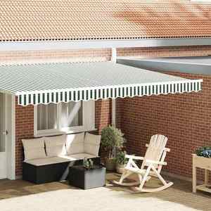 vidaXL Înlocuire pentru faldurile de awning Verde și alb 430 x 20 cm imagine