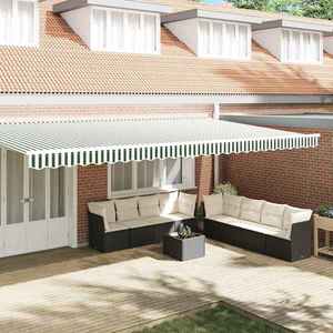vidaXL Înlocuire pentru faldurile de awning Verde și alb 580 x 20 cm imagine