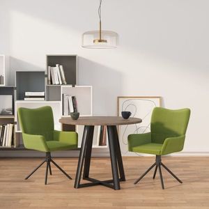 vidaXL Scaune de bucătărie pivotante, 2 buc., verde deschis, catifea imagine