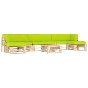 vidaXL Set mobilier de grădină cu perne, 6 piese, lemn pin tratat imagine