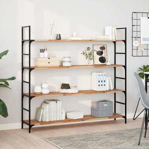 vidaXL Rafturi suspendate 4 buc. 120x30x2cm lemn masiv acacia netratat imagine