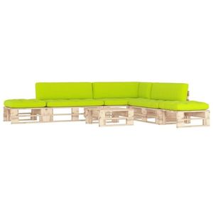 vidaXL Set mobilier de grădină cu perne, 6 piese, lemn pin tratat imagine