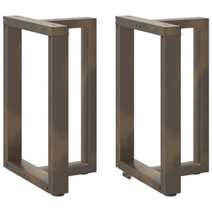 vidaXL Picioare de masă în formă de T, 2 buc., negru, 60x35x(72-73) cm, oțel imagine
