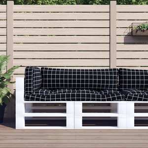 vidaXL Perne pentru paleți, 3 buc, negru, model carouri, textil oxford imagine