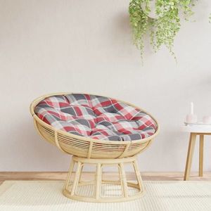 vidaXL Pernă rotundă, roșu, Ø 100x11cm, țesătură Oxford, model carouri imagine
