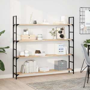 vidaXL Rafturi plutitoare 4 buc. 120x20x2cm lemn masiv acacia netratat imagine