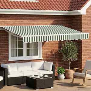 vidaXL Cort electric retractabil Verde și alb 3, 5 x 2, 5 m imagine