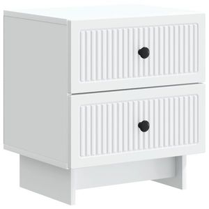 vidaXL Dulap de noapte Alb 43 x 34, 5 x 47, 5 cm Lemn prelucrat imagine