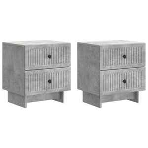 vidaXL Dulap de noapte cu sertar 2 pcs Gri Beton 43 x 34, 5 x 47, 5 cm imagine