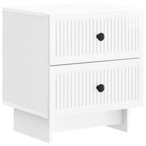vidaXL Dulap de noapte cu sertar Alb foarte lucios 43 x 34, 5 x 47, 5 cm imagine
