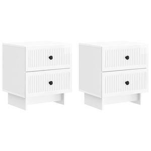 vidaXL Dulap de noapte 2 pcs Alb foarte lucios 43 x 34, 5 x 47, 5 cm imagine