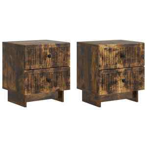 vidaXL Dulap de noapte 2 pcs Stejar fumuriu 43 x 34, 5 x 47, 5 cm imagine