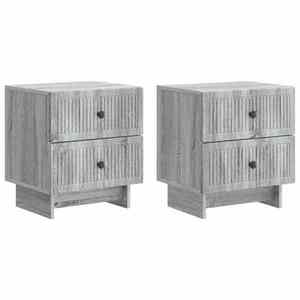 vidaXL Dulap de noapte cu sertar 2 pcs Sonoma gri 43 x 34, 5 x 47, 5 cm imagine